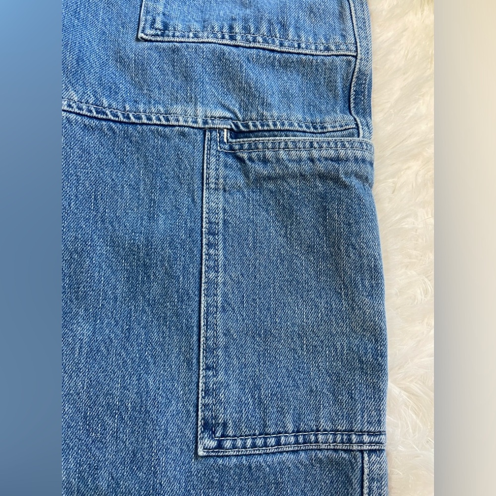 Topshop Mom Jeans Zipper Pockets Utility Style Size 28 - Picture 11 of 15